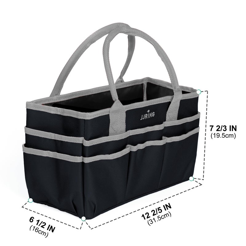 Jjring Craft and Art Organizer Tote Bag - 600D Silver Nylon Fabric Art Caddy with Pockets - for Art, Craft, Sewing, Medical, and Office Supplies Storage - Image 5